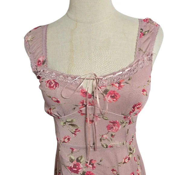 Kirious Dusty Rose Pink Fairy Regency Assymetrical Corset Style Dress - Picture 2 of 7